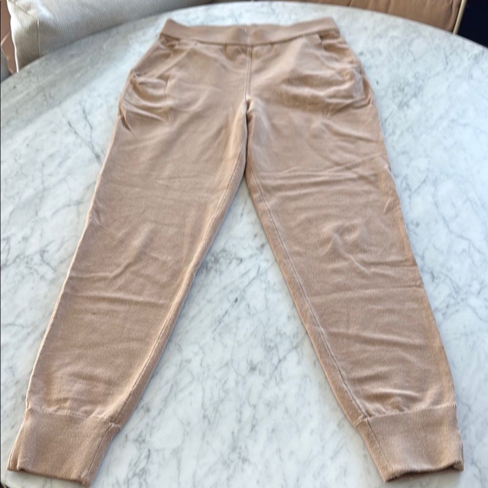 Babaton Tan Knit Joggers with Tailored Fit
